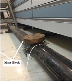 Mass block attached to the pipe