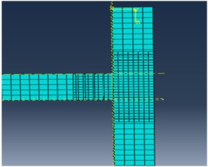 Initial finite element mesh modeled by ABAQUS software