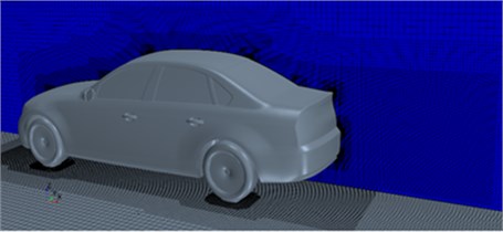 Meshes of the computational domain of the vehicle
