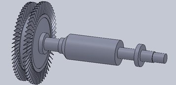 Three dimensional model of blade-disk rotor system