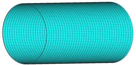 Three-dimensional picture of the cylindrical shell