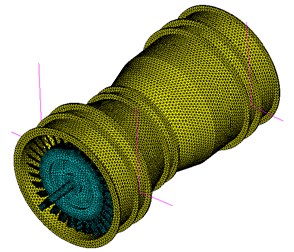 Finite element model of whole rotor tester
