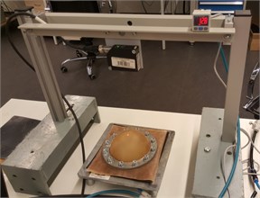 Experimental setup for testing of silicone membrane