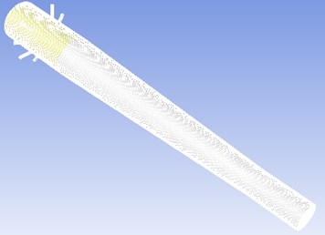 Mesh generation of physical model of nozzle