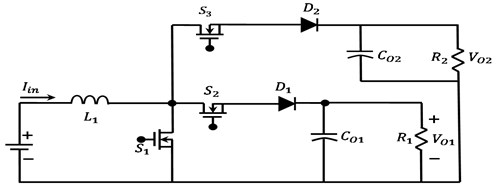 Non-isolated SIMO: a) boost converter independent output configuration [7],  b) boost converter series output configuration [7], c) BB converter series  output configuration [8], d) schematic diagram of control system