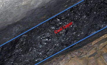 Coal bed with continuous distribution