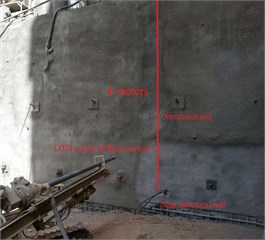 The facing for the nailed wall in site  of Pasdaran, Tehran province