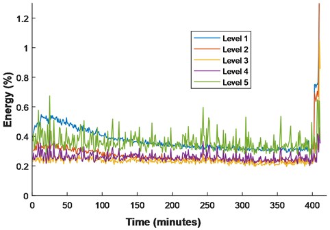 Wavelet packet decomposition for tested bearing (6h50)