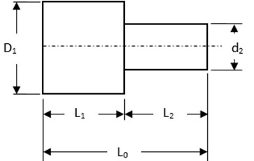 Geometry and governing dimensions of standard stepped sonotrode [4]