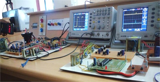 Prototype test setup of BLDC drive with different speeds and two output voltage balancing
