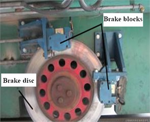 Schematic diagram of brake structure arrangement
