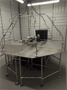 View of the laboratory stand during conducted tests  of the acoustic emission level of the electric power steering column