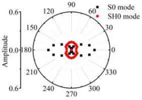 The scattering laws of S0 mode testing the radial variation circular hole defect