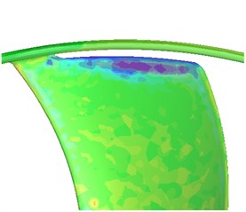Contours of the CV distribution on fan blades