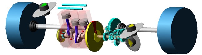Computational model of a vehicle power train
