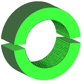 The shape of the bearing sleeves, which was used in  calculations of rotors supported by slide bearings