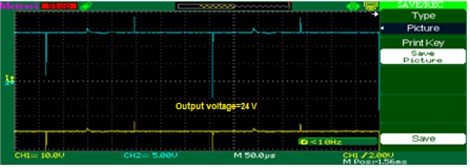 Output voltage C02: a) experimental, b) simulation, c) chart at 800 W/m2