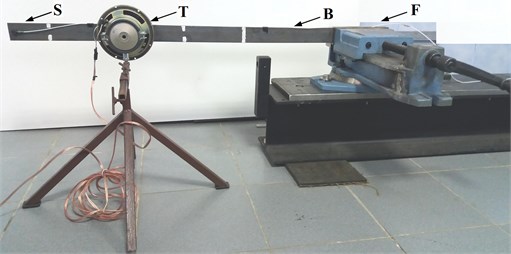 Mechanical set up of the test bench