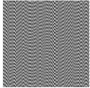 Encoding procedure in DVC: a) secret image; b) secret image is straightforwardly embedded into stationary moiré grating at λs=0.33,λb=0.40; c) encoded secret image after phase regularization;  d) random scrambling of the initial phases completely hides the secret