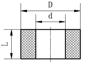 Size parameters and finite element model of rubber vibration isolator