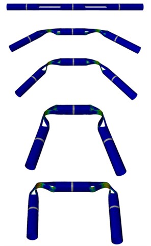 Quasi-static folding process of hinge