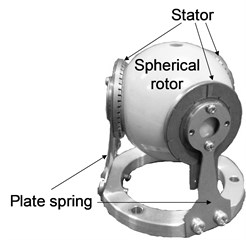 Photograph of  spherical ultrasonic motor
