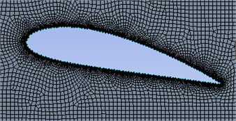 Structured C-mesh close to hydrofoil