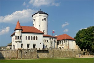 Budatín castle view and position of monitored points
