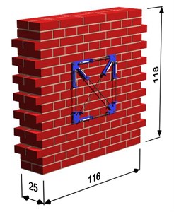The shape and overall dimensions of: a) masonry wall specimens tested by Galman [15] with  visible the localization of the set of LVDT’s transducer, b) typical stress-strain relationship for masonry subjected to cyclic loading of specimens of series MW-c with the construction of the envelope curve