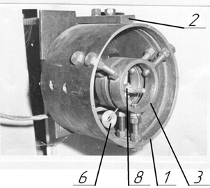 General view of the vibration exciter on the experimental stand