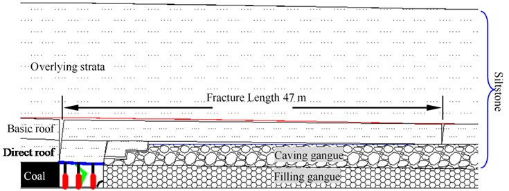 Overlying strata structure of LW1302N-1 with gangue backfill mining