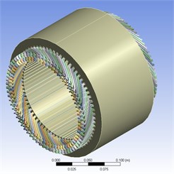 3D model of stator and its winding
