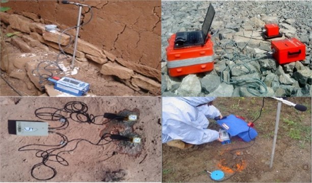 Various seismographs deployed in mines to measure the ground vibration