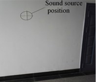 Sound source position of inside and outside door