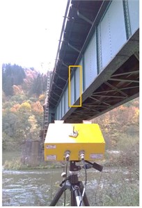 Measured points: a) at box girder spans, b) at truss girder span