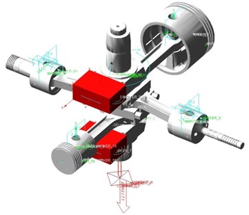 Dynamic model of crank-connecting rod mechanism