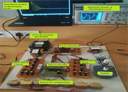 Prototype type set up for battery discharging mode of operation to PMSM drive
