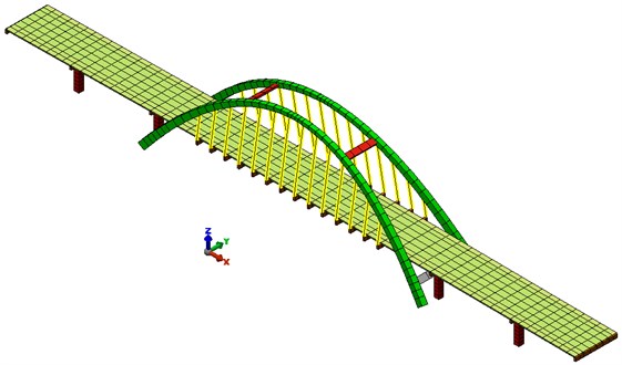 FEA model of the viaduct – view from the top