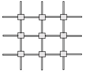 a) A lattice with the periodic structure, b) the dynamic-selfsimilar lattice (dynamic fractal)