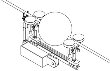Scheme of the electrical transmission inspection robot while passing the warning ball