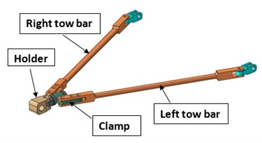 Modified tow bar assembly with box section