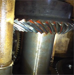 Fault gear of the rolling mill