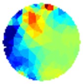 Comparison of results from different stimulation and sensing strategies; a) and d) adjacent,  b) and e) opposite and c) and f) optimal [1 7], the first row corresponds to small deposit of sand and the second row corresponds to large deposit of sand at the level of sensing plane