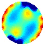 Comparison of results from different stimulation and sensing strategies; a) and d) adjacent,  b) and e) opposite and c) and f) optimal [1 7], the first row corresponds to small deposit of sand and the second row corresponds to large deposit of sand at the level of sensing plane