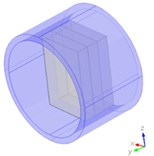 Different evaluated directions for the coil and the ME transducer:  a) D1D1, b) D1D2, c) D2D1, d) D2D2