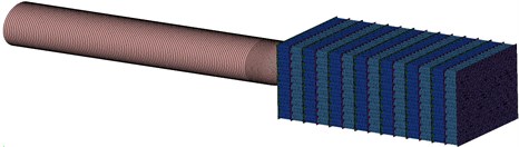Model of projectile penetrating into honeycomb aluminum