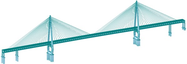 The finite element model of the Baijusi Yangtze river bridge