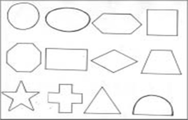 Geometric shapes used to evaluate tactile gnosies