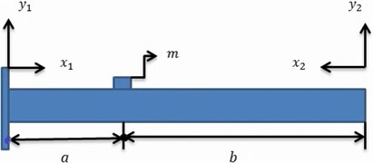 Beam in fixed-free condition with accelerometer mass