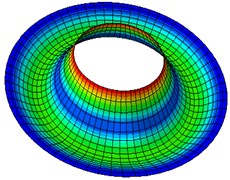 Natural modes of a clamped annular plate with a free inner boundary, r1/r2 = 0.4